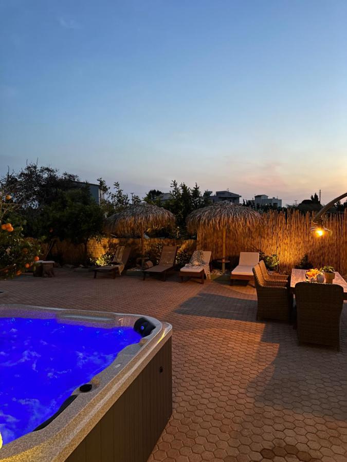 Villa Aspasia With Private Jacuzzi - Oasis Resort Kokkinos Pirgos Esterno foto